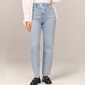 Abercrombie 28/6S The Ankle Straight Ultra High Rise Jeans Curve Love Destroyed